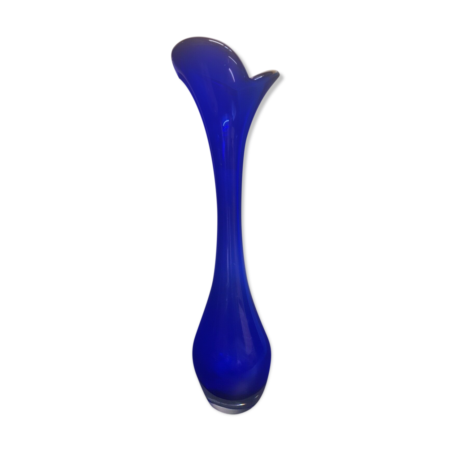 Blue vase Murano vase soliflore grinded