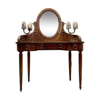 Dressing Table In Burl Veneer Stamped Georges Guerin Faubourg St Antoine Paris