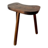 Tabouret tripode haut en bois massif