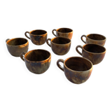 Lot 8 tasses en grès émaillé