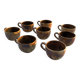 Lot 8 glazed stoneware cups