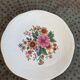 Plat a gateaux en faience, GIEN France, motif floral, fleurs très colorées, art de la table, vintage