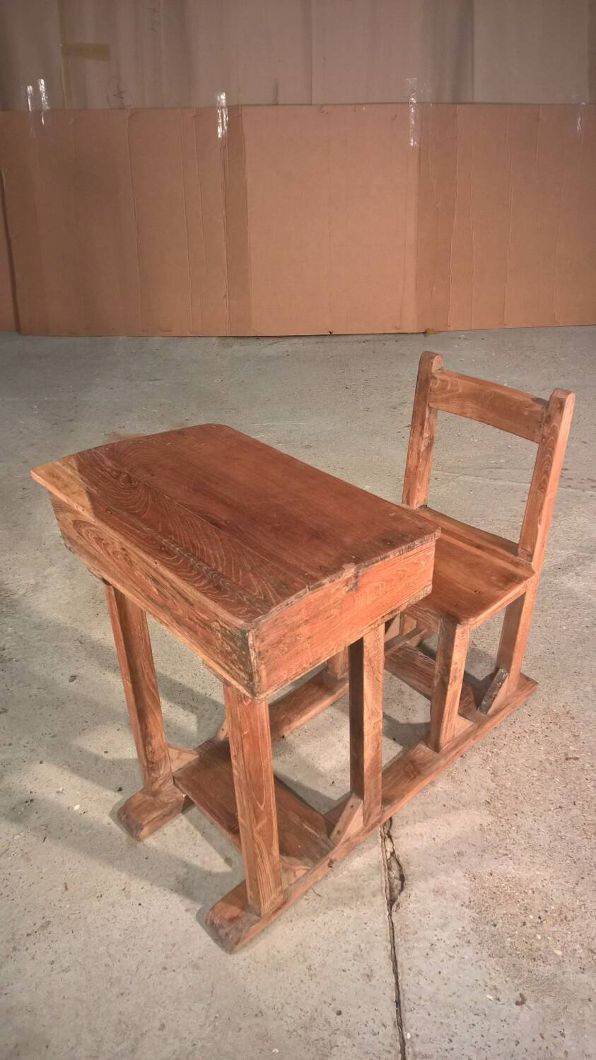 Antique school desk in Burmese teak