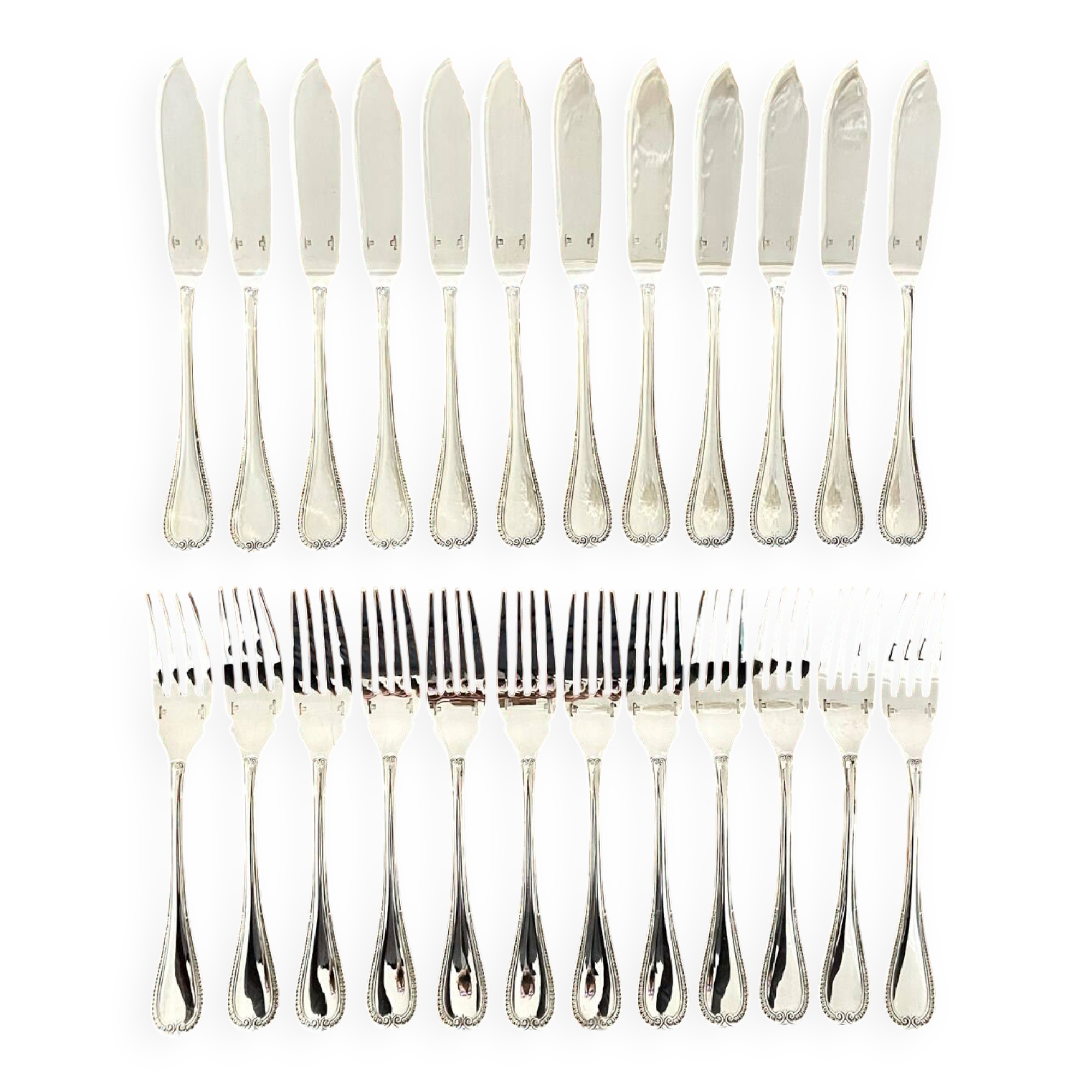 Christofle Malmaison 12 fish cutlery set excellent condition (24 pieces)