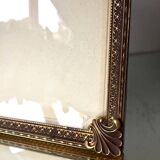 Vintage metal picture frame 26.5 x 24.5 cm convex glass