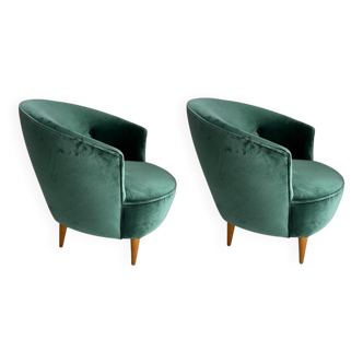 Mid-Century Armchairs in the style of Federico Munari, Italy, 1950s, Set of 2