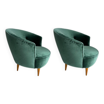 Mid-Century Armchairs in the style of Federico Munari, Italy, 1950s, Set of 2