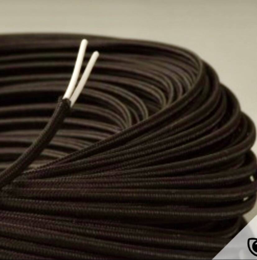 Brutalist wooden lamp, new 2M fabric cable, lampshade