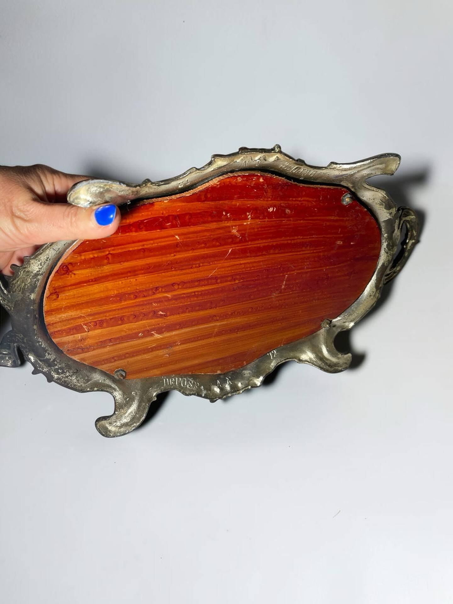 Antique mirror centrepiece, Louis XV style — Tray with handles,