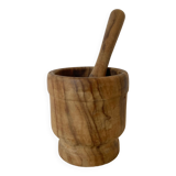 Wooden mortar and pestle