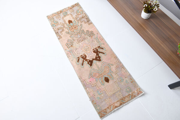 tapis de tapis de porte vintage turc 1X3, tapis de tapis de porte 1x3, 3.5x1.2 Ft