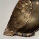 Brass Owl Catchall with Chiseled Feather Decoration. Italian Work in the