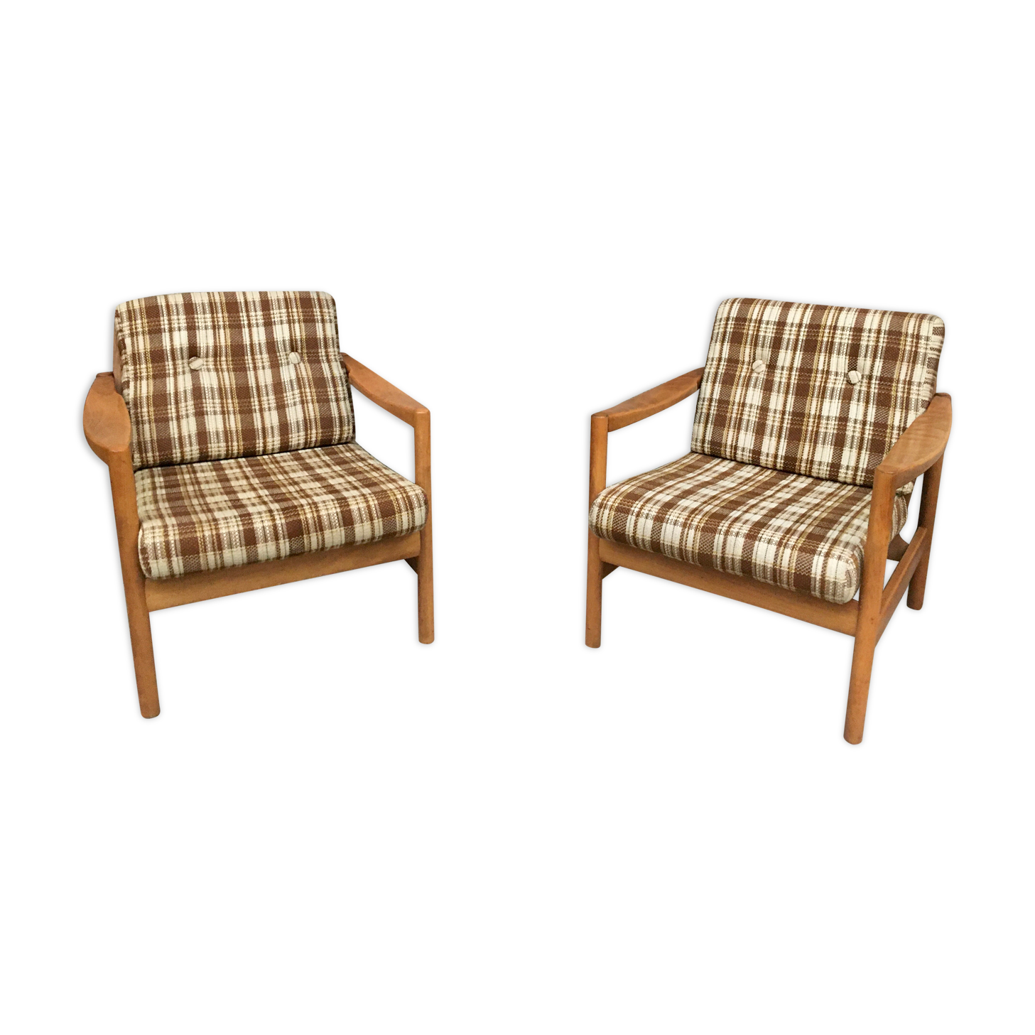 Pair of Scandinavian armchair fabric tiles