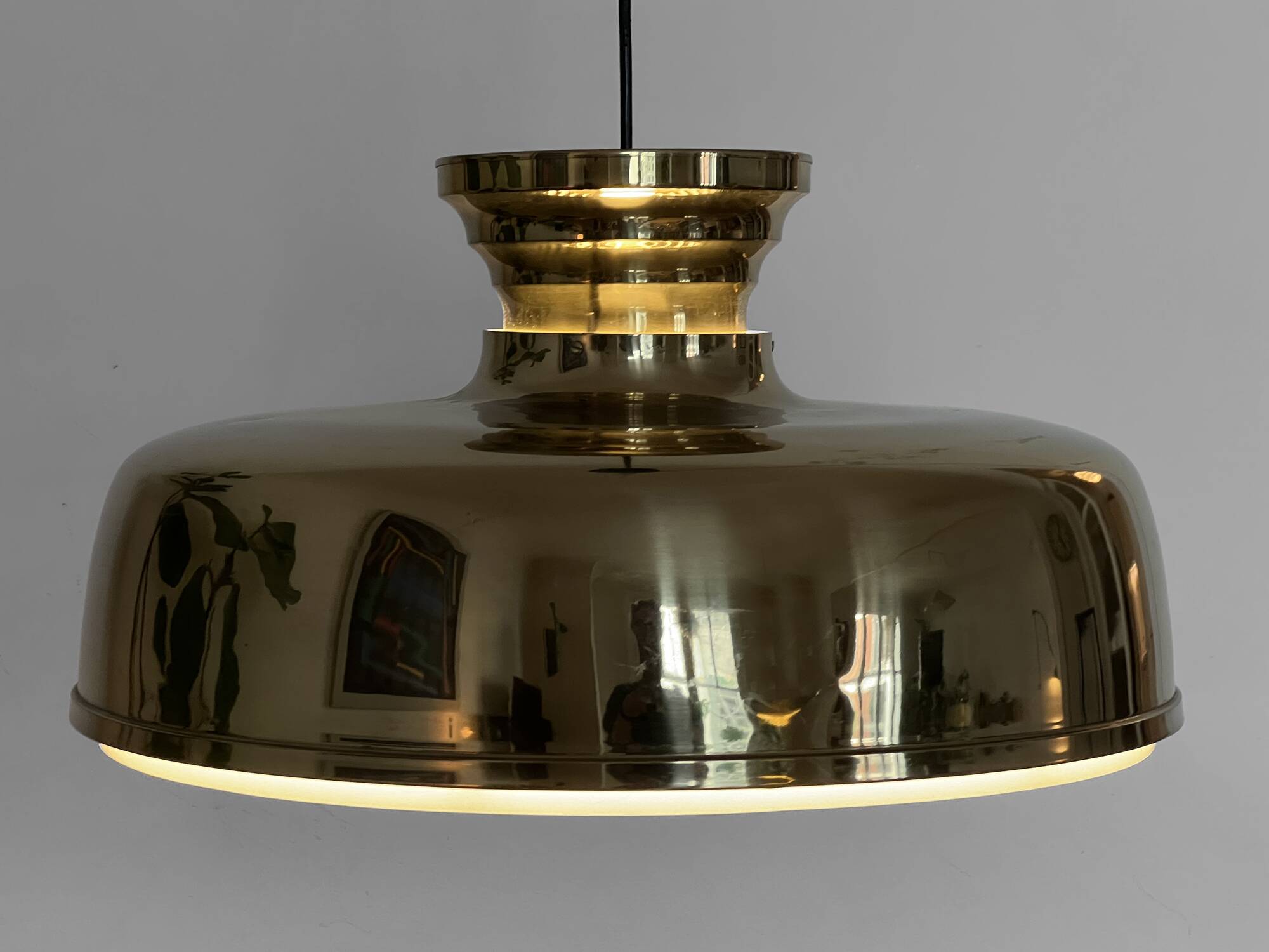 Large brass pendant light. Sweden 1960s