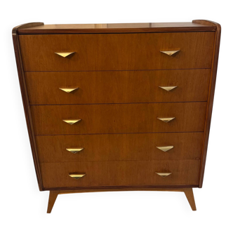 Vintage chest of drawers with compass feet