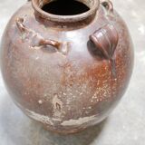 Jarre à huile chinoise ancienne en terre cuite vernissée, XVIII ème siècle
