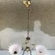 Chandelier 3 arm metal gold old vintage rose