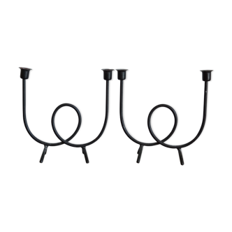 Wrought iron candlesticks
