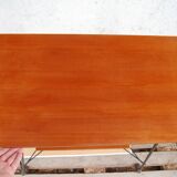 Tv furniture, a table with teak wheels and Scandinavian-style metal.
