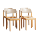 Lot of 4 chairs in solid beech, seated and back restored