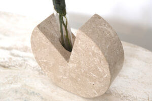 Fratelli Manelli style Travertine and glass test tube vase