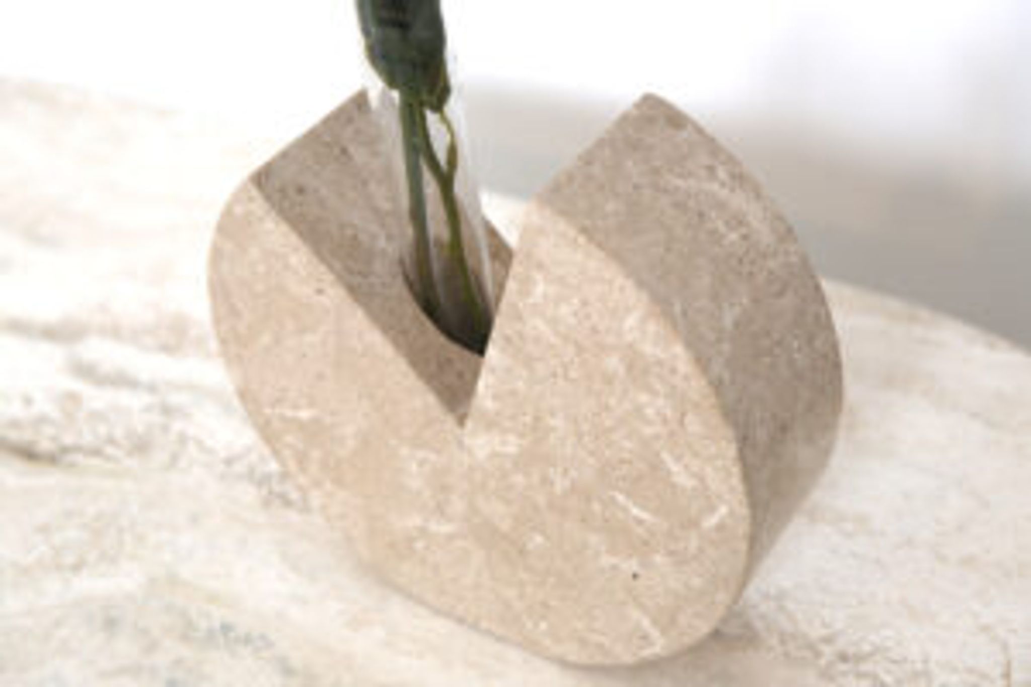 Fratelli Manelli style Travertine and glass test tube vase