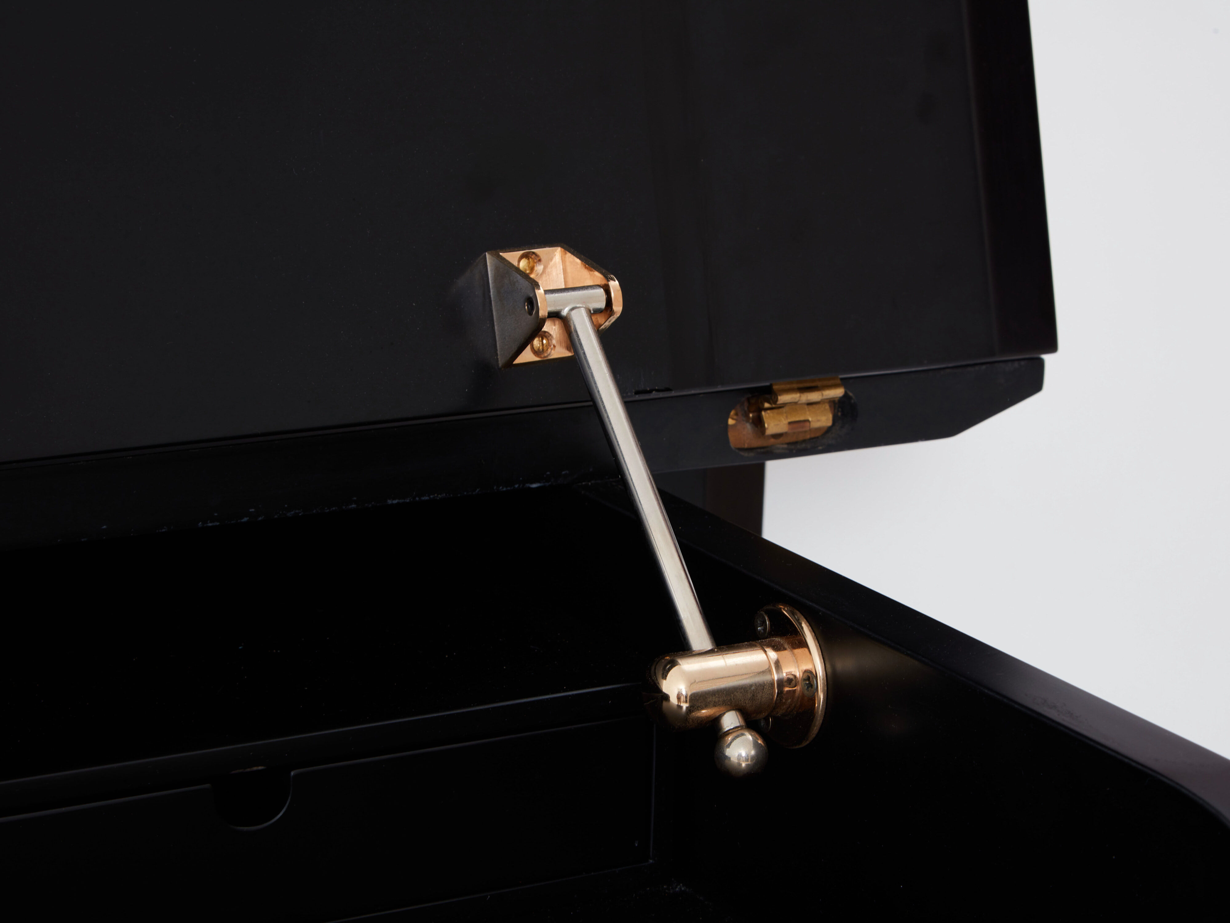 Black lacquered brass chest of drawers signed Pierre Cardin 1980