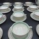 Tea set stars and mint green in semi-porcelain
