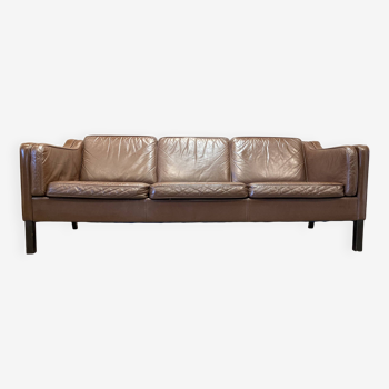 3-seat leather sofa scandinavian design 1960.