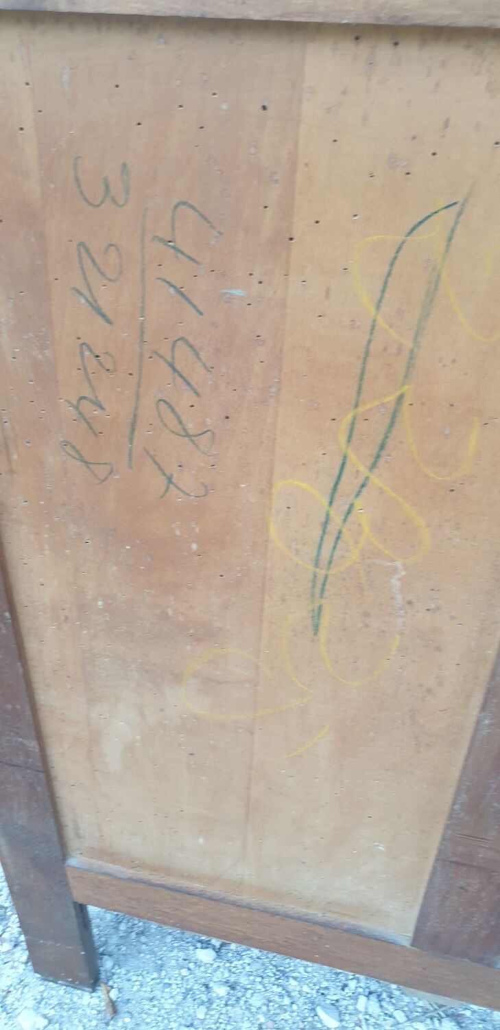 Art deco oak and marble sideboard