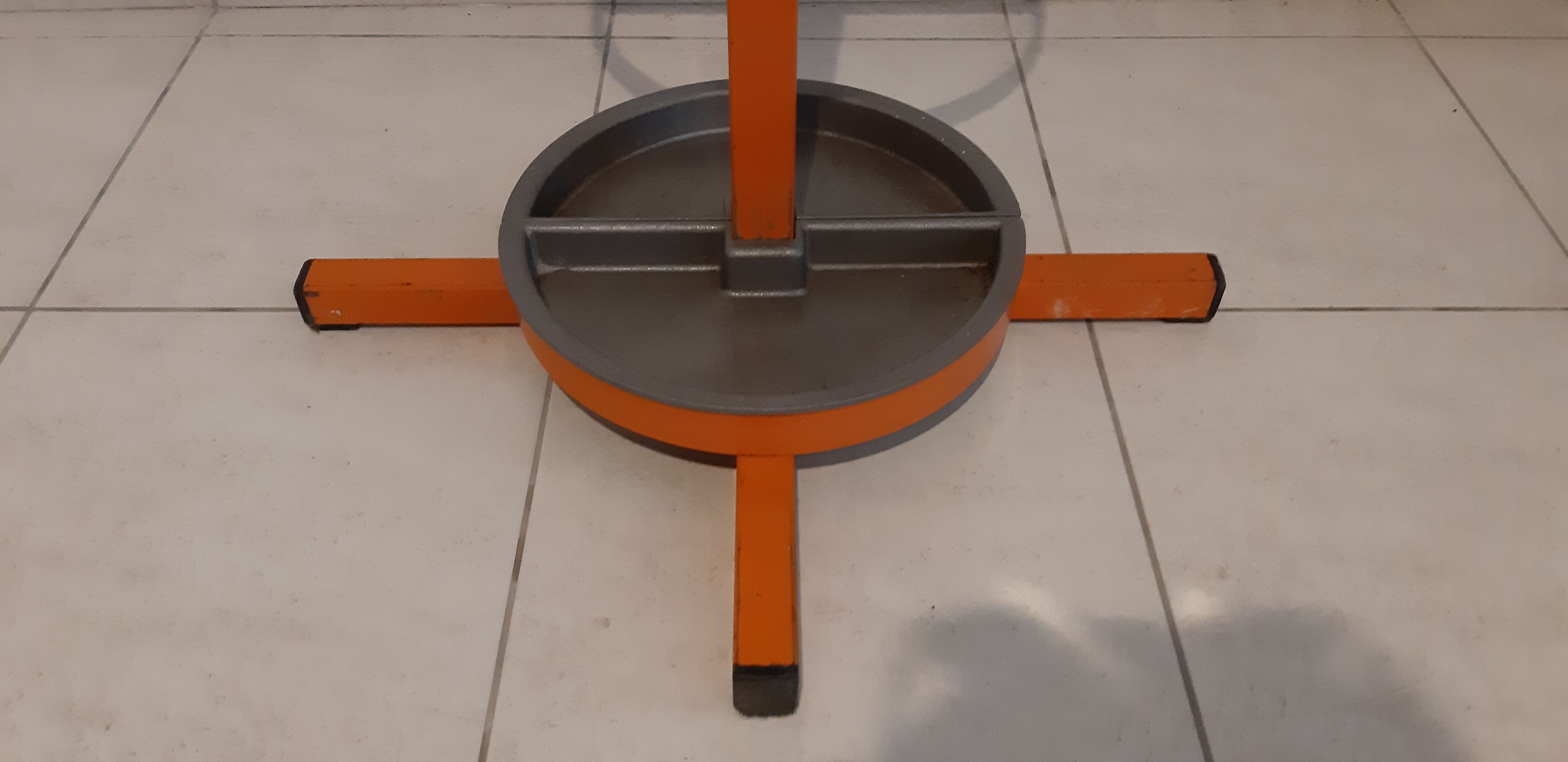 Coat rack vintage wrought iron orange and chrome