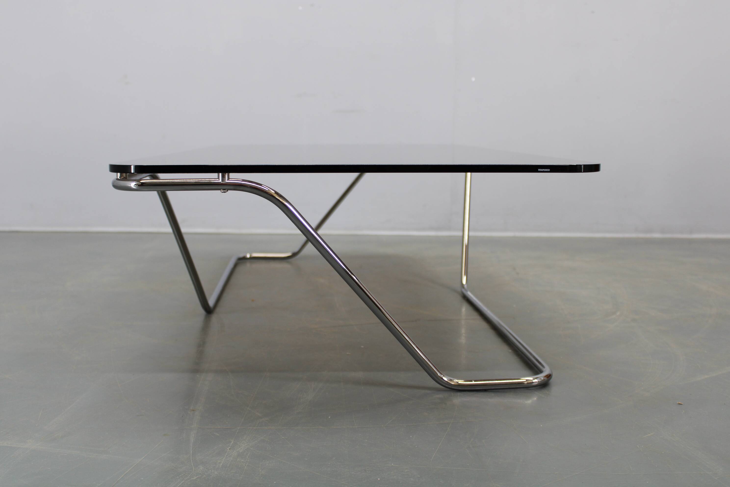 Mid-century smoked glass coffee table, Italy, 1970s
