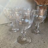 Set of 6 large Baccarat crystal wine glasses, balloon model