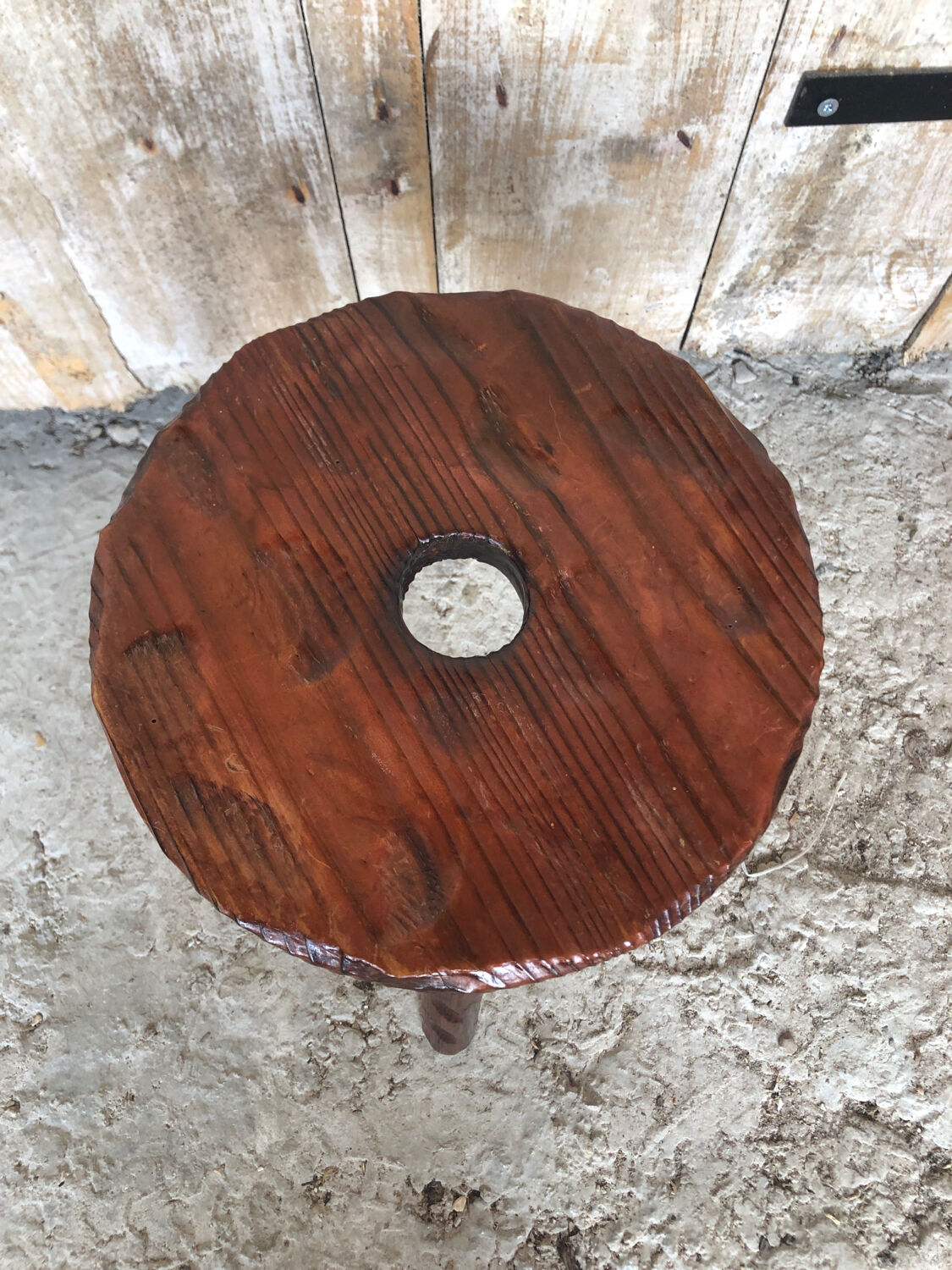 Vintage wood picking stool #a227