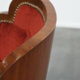 Art Deco “clouds” dining room/side chair with luxurious red upholstery
