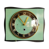 Formica vintage silent rectangular wall clock "black green"