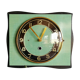 Formica vintage silent rectangular wall clock "black green"