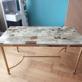 Vintage coffee table with onyx top