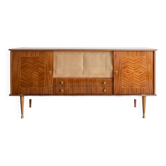 Vintage Scandinavian wooden buffet with marquetry.