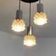 Suspension cascade raak. 3 tubes acier et verre. 1970