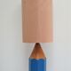 Lamp foot pencil solid wood vintage blue 80s