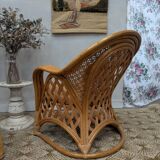Pair of caned armchairs