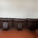 Canapé Panda d'Ake Fribyten pour Nelo Sweden (Roche Bobois) en bois et cuir.