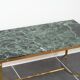 Green marble coffee table and vintage brass gold metal 60s
