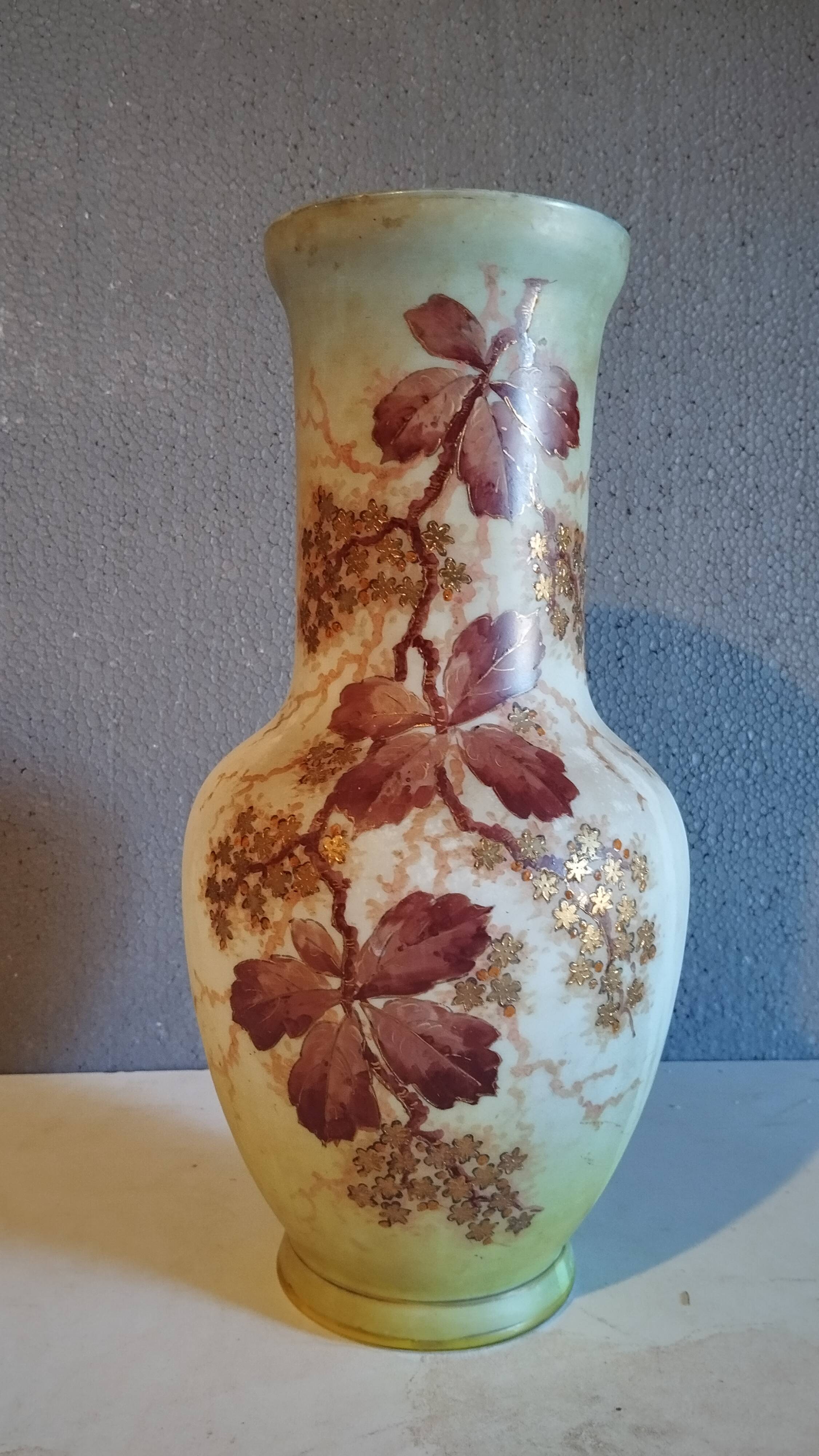 Painted glass vase