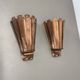set of 2 copper 25cm Gio Ponti Style Theatre Wall Light Sconces, Italy 1950