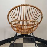 Fauteuil rotin années 60