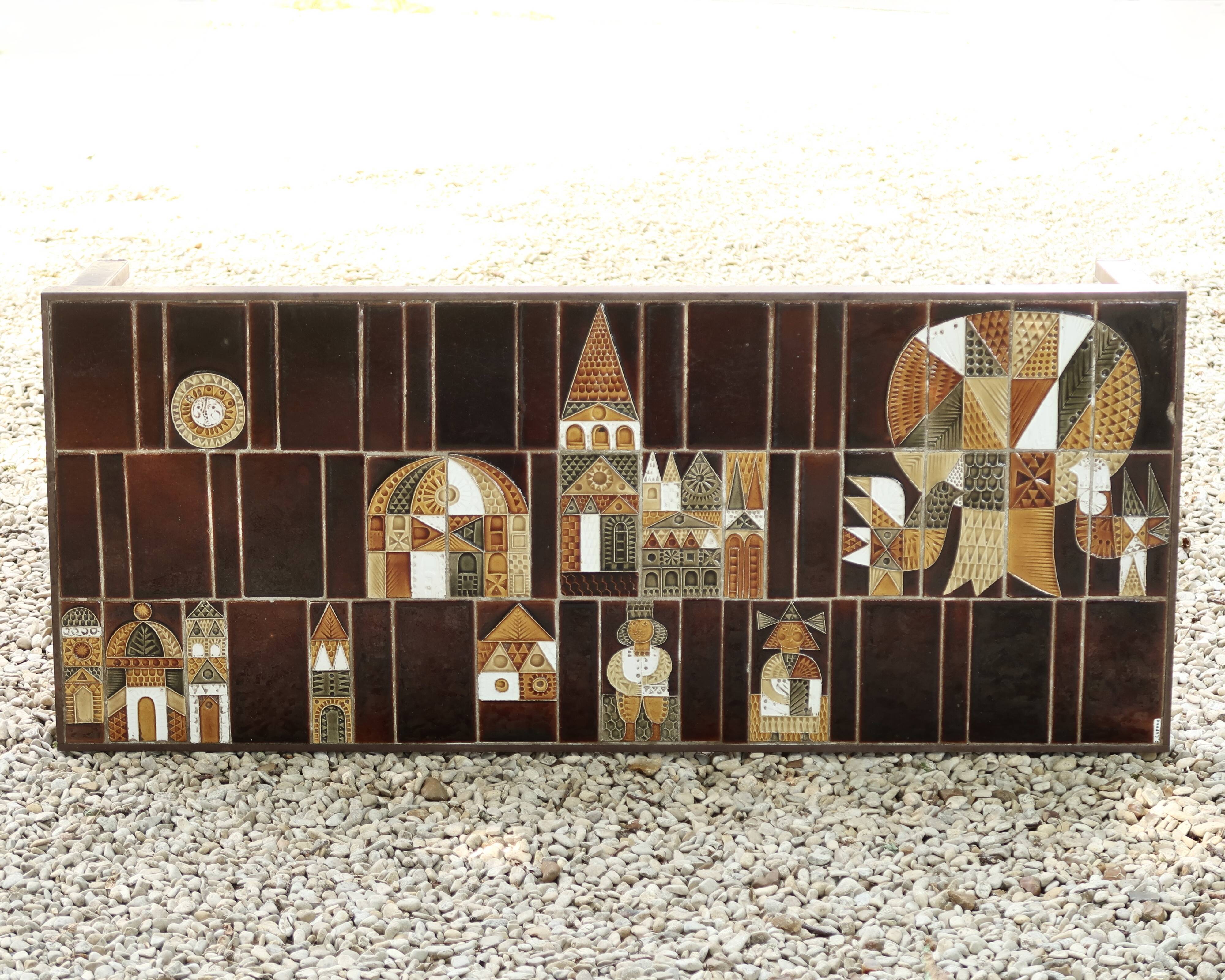 Ceramic coffee table by Roger Capron, Vallauris 1970s
