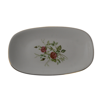 Plat Gien en porcelaine blanche à motif fleurs