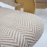 1970s Pair of Beech High Back Armchairs, Czechoslovakia